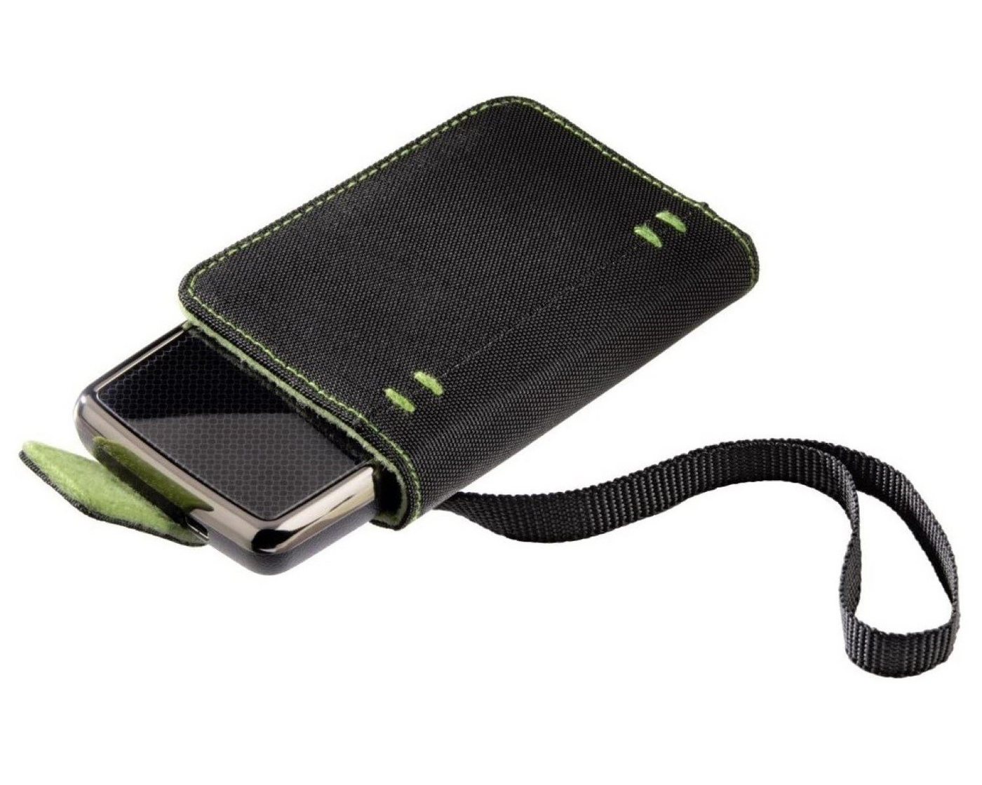 Hama Festplattentasche Tasche 1,8" Case Schutz-Hülle Cover Grün, Nylon-Tragebeutel für 1,8-Zoll externe HDD mit Tragegurt von Hama