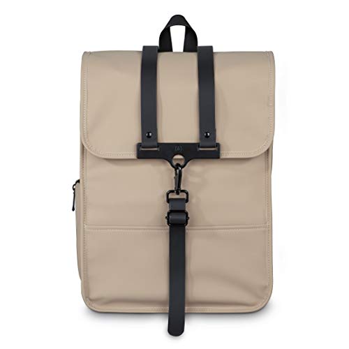 Hama Laptoprucksack 15.6 Zoll, 40 cm (Laptoptasche für Damen und Herren, leichter Rucksack aus wasserabweisendem Material, Tasche mit Tabletfach, verstellbaren Schultergurten, Trolleyband) beige von Hama