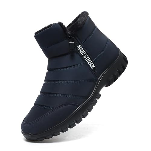 Winterstiefel Herren Winterschuhe Schneestiefel Warm Gefüttert Wanderschuhe Schneestiefel Wanderschuhe Rutschfest Trekkingschuhe Stiefel Outdoor Wanderstiefel Leichte Boots Blau EU39 von Hanani