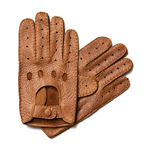 Hand Gewand by Weikert Exklusive Auto Lederhandschuhe aus Peccary, ungefüttert, Autofahrerhandschuhe mit Finger, handgenäht,Lederhandschuhe Pekari, Motorradhandschuhe, Herren und Damen (10, Cork) von Hand Gewand by Weikert