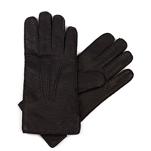 Hand Gewand by Weikert Lederhandschuhe aus Peccary Leder mit sehr weichem Alpaccafutter, Pekari, Winterhandschuhe für Damen & Herren, schwarz 9 von Hand Gewand by Weikert