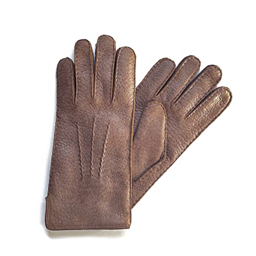 Hand Gewand by Weikert Lederhandschuhe aus Peccary Leder mit sehr weichem Alpaccafutter, Pekari, Winterhandschuhe für Damen & Herren (Fasan, 9) von Hand Gewand by Weikert