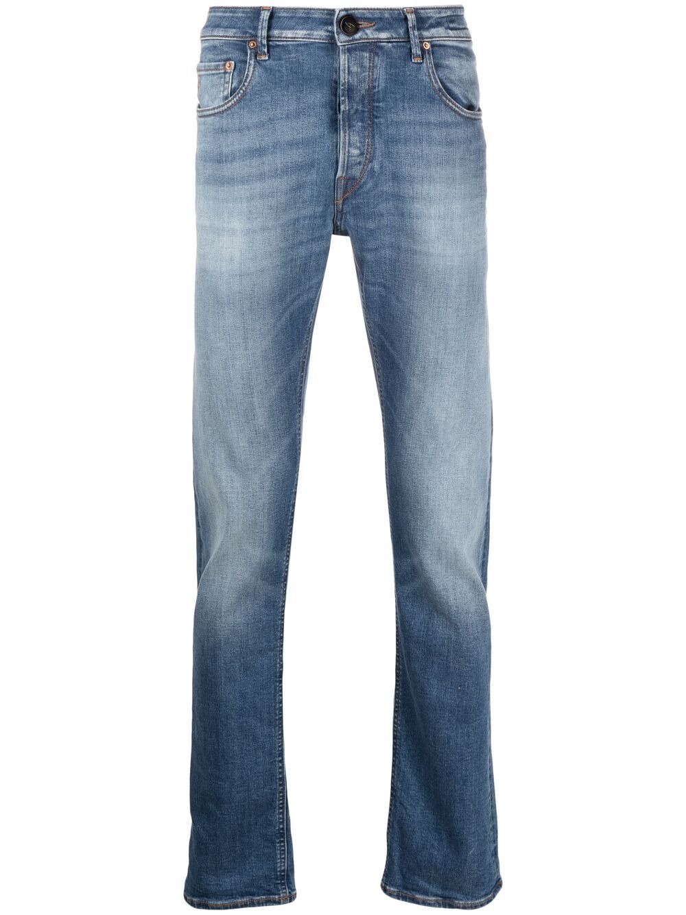 Hand Picked Halbhohe Straight-Leg-Jeans - Blau von Hand Picked