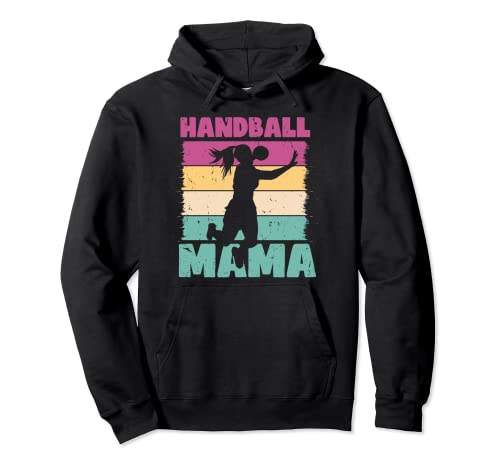 Handball Mama Retro Handballerin Handballspielerin Muttertag Pullover Hoodie von Handball Coole Geschenkidee Handballer Outfit Shop