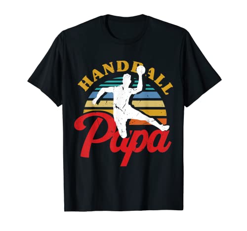 Herren Handball Papa Retro Handballer für Handballspieler Vatertag T-Shirt von Handball Coole Geschenkidee Handballer Outfit Shop