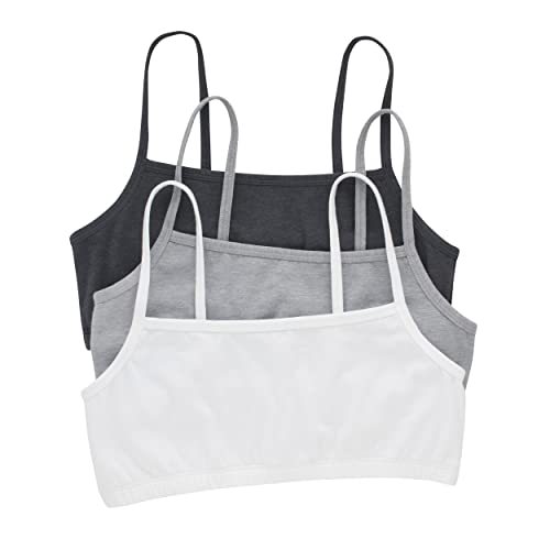 Hanes Damen Bralette aus Baumwolle, 3 Stück BH, Sky Grey Heather/Concrete Heather/White, X-Small von Hanes