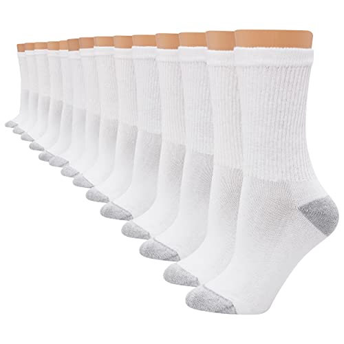 Hanes Damen Crew, weich, feuchtigkeitsableitend, erhältlich in 10er-und 14er-Packungen Socken, Weiß, 14 Stück, 37-42 EU Pack von Hanes