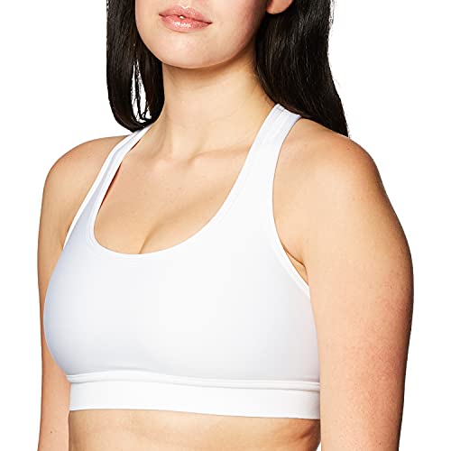 Hanes Damen Kompressions Racerback Sport-BH, Undurchsichtige, Weiss/opulenter Garten, X-Large von Hanes