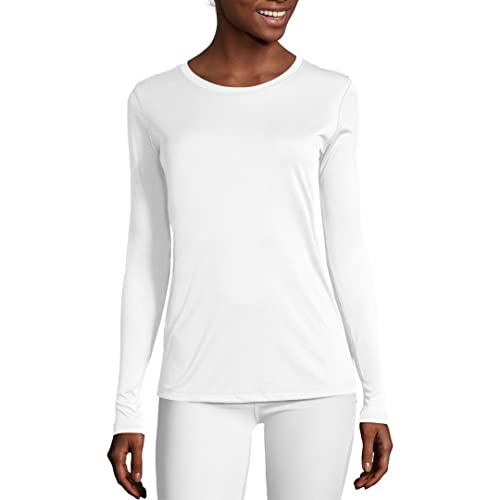 Hanes Damen Sport Cool Dri Performance Langarm T-Shirt, Weiß, Mittel von Hanes