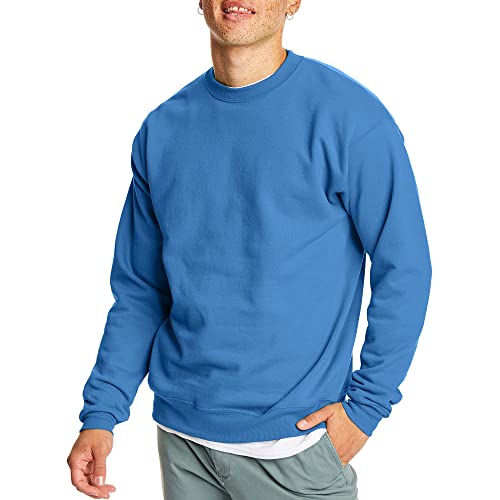 Hanes Herren EcoSmart Fleece, Cotton-Blend Pullover, Crewneck for Men, 1 Or 2 Pack Available Sweatshirt, Jeansblau, 1 Stück, Large von Hanes