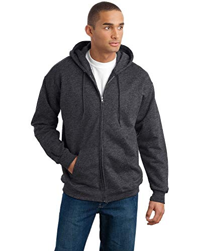 Hanes Herren-Kapuzenpullover aus schwerem Fleece mit Reißverschluss - grau - X-Large von Hanes