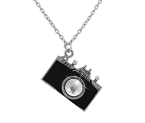 Hanessa Damen-Schmuck Witzige Halskette Kamera Anhänger Fotoapperat in Schwarz Kristall Linse Geschenk zu Weihnachten für die Frau/Freundin von Hanessa