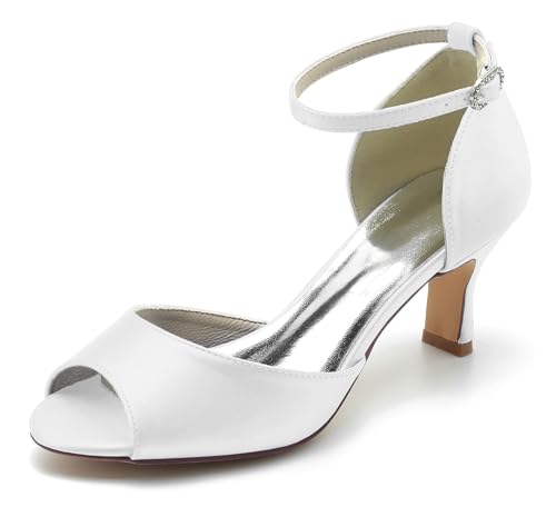 Hanfike Sandalen Damen Elegant für Party Offene Festkörper Braut Hochzeits Schuhe JY099 Weiß EU 36 von Hanfike
