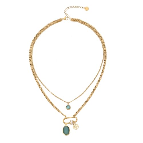 Hangsu Modische verstellbare Kette, tragbare Halskette mit Mondstein-Anhänger, Karabinerverschluss, Bastelbedarf, verstellbare Halskette Hangsu Modische verstellbare Kette, tragbare Halskette mit Mondstein-Anhänger, Karabinerverschluss, Bastelbedarf, verstellbare Halskette von Hangsu