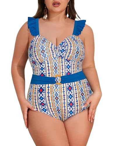 Hanna Nikole Damen Badeanzug Bauchweg Schlankheits Push Up Bademode Badeanzug Modische Monokini Größe One Piece Swimsuits von Hanna Nikole