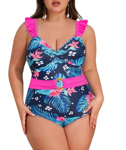 Hanna Nikole Damen Badeanzug Bauchweg Schlankheits Push Up Bademode Badeanzug Modische Monokini Größe One Piece Swimsuits von Hanna Nikole