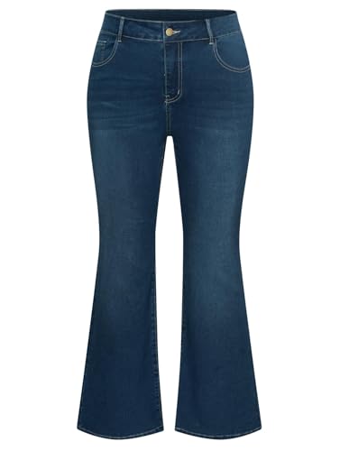 Hanna Nikole Damen Übergröße Schlaghose Hoher Taille Vintage Bell Bottom Jeans Dehnbar Dark Blue 52 Hanna Nikole Damen Übergröße Schlaghose Hoher Taille Vintage Bell Bottom Jeans Dehnbar Dark Blue 52 von Hanna Nikole