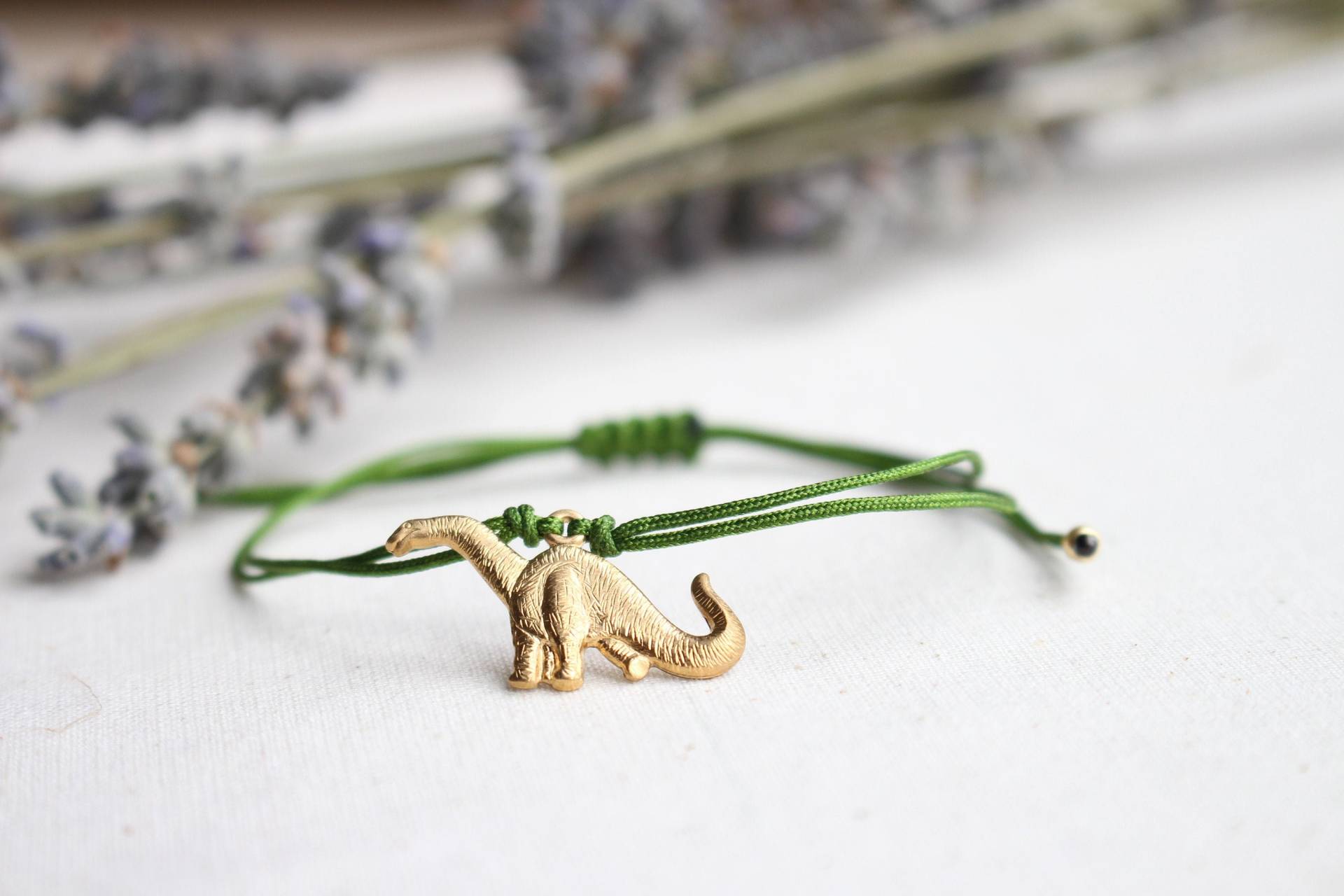 Kordel Brontosaurus Gold Armband/Fußkette - Hannischjewelry von HannischJewelry