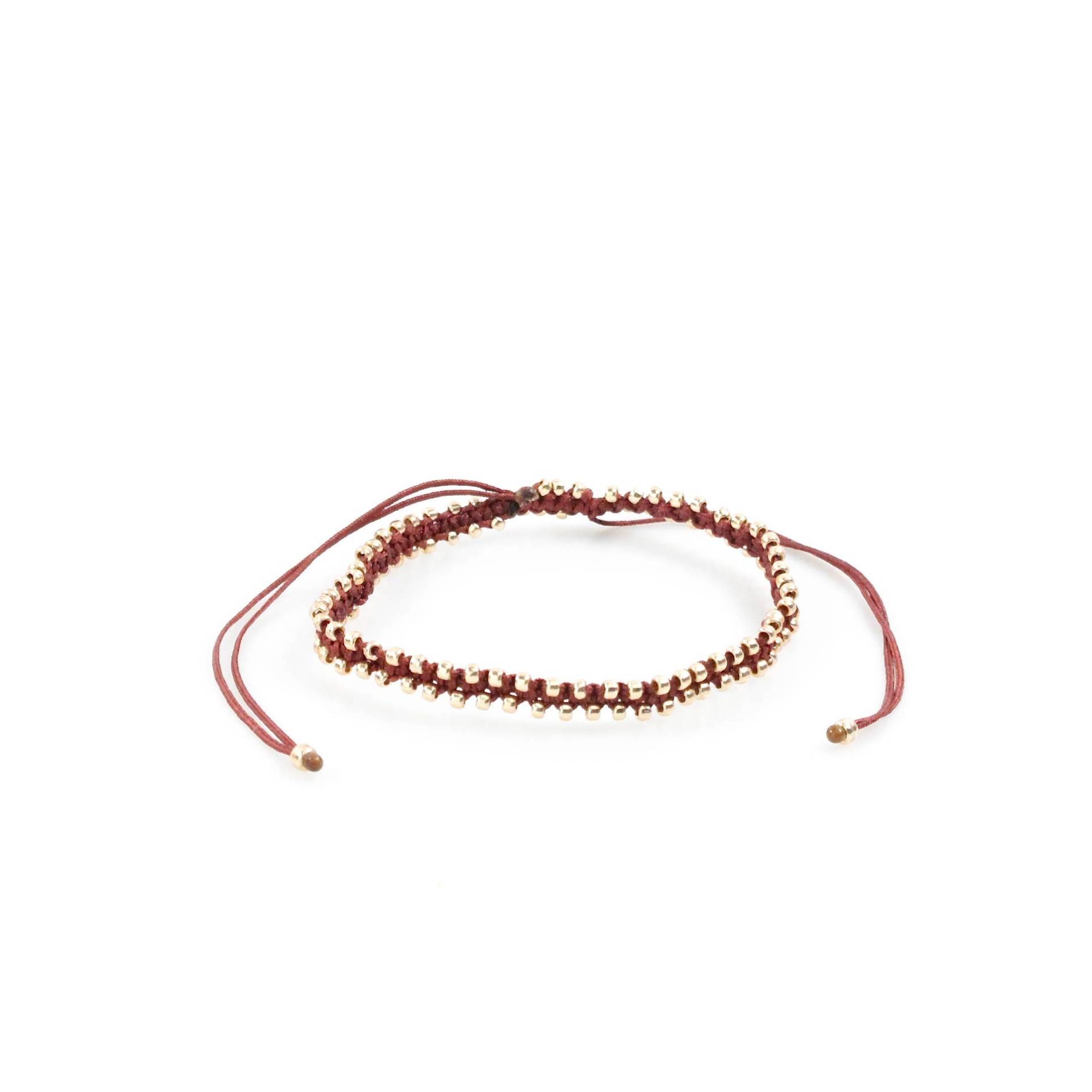 Ultra Slim Flach Makramee Rose Gold Armband/Fußkette - Tinylittlepiecesshop von HannischJewelry