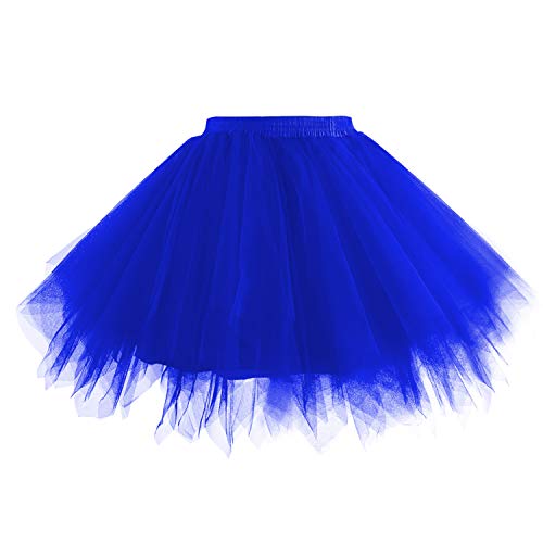 Hanpceirs Damen Karneval Kostüm Tüllrock 1950er Vintage Tüll Petticoat Rock Ballett Bubble Tutu Königsblau M von Hanpceirs