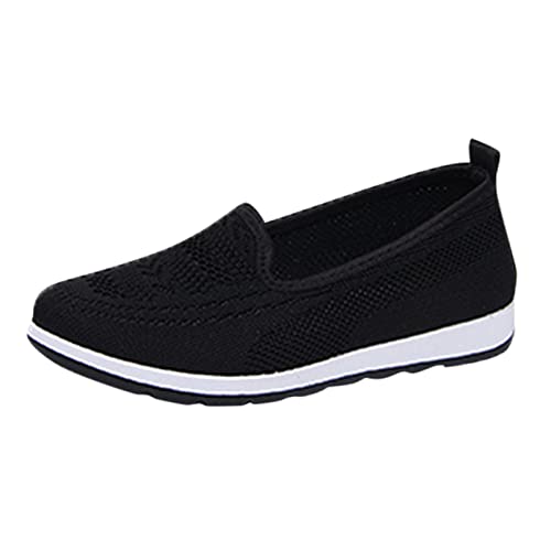 Hanraz Ballerinas Damen Sportlich, Knit Ballerinas Schuhe Sommer Damenschuhe Sneaker Freizeitschuhe Damen Sommer Stricken Stoffballerinas Sportschuhe von Hanraz