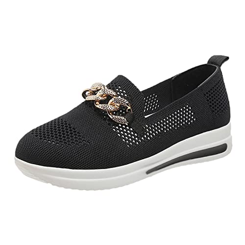 Hanraz Ballerinas Schwarz: Komfortable Damenschuhe Flach Balerinaschuhe Damen Bequem Sportlich Ballerinas Strick Bequem Ballerinas Schuhe Balerinaschuhe von Hanraz