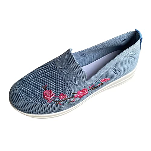 Hanraz Ballerinas Schwarz: Stricken Damenschuhe Flat Damenschuhe Schwarz Elegant Schuhe Damen Schwarz Flach Sportschuhe Freizeitschuhe von Hanraz