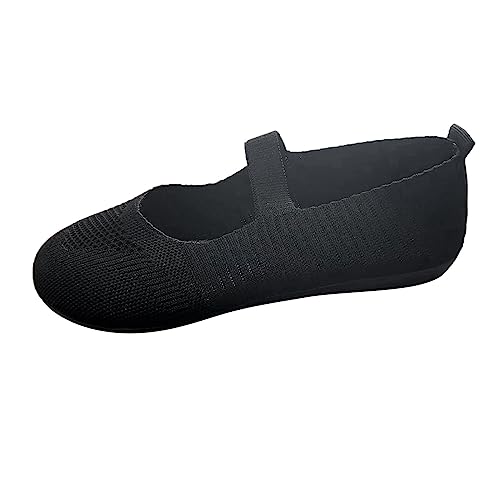 Hanraz Ballerinas Slipper Damen: Elegant Stoffballerinas Klassische Strick Ballerinas Damen Weit Ballerinas Strickschuhe Damen Sommer Sommerschuhe Damenschuhe von Hanraz