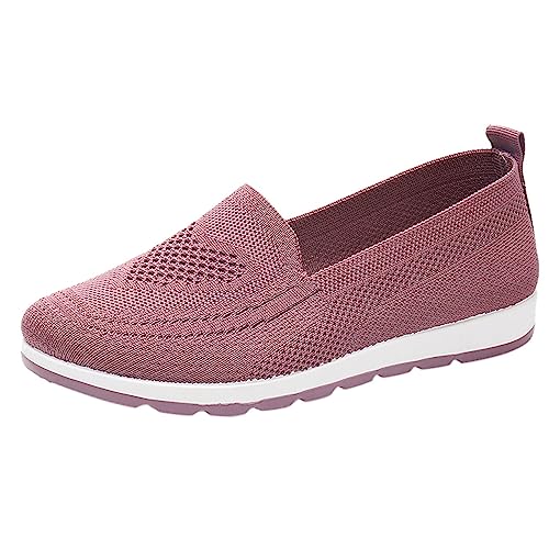 Hanraz Freizeitschuhe Damen: Stricken Flache Schuhe Flat Damenschuhe Sommer 2023 Slipper Flache Schuhe Für Damen Elegant Schwarz Knit Ballerinas Schuhe Balerinaschuhe von Hanraz