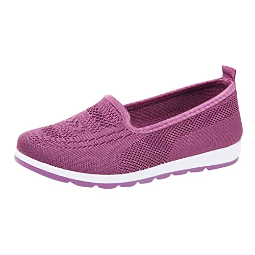 Hanraz Slip on Ballerinas Damen, Elegant Balerinaschuhe Stricken Sportschuhe Damen Leicht Schuhe Damen Elegant Flach rutschfest Sneaker Ballerinas Schuhe von Hanraz