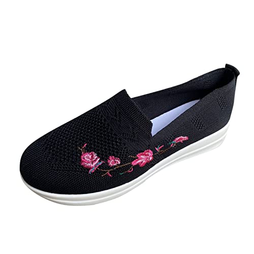 Hanraz Slip on Ballerinas Damen Komfortable Schuhe rutschfest Damenschuhe Schwarz Elegant Balerinaschuhe Damen Sportlich Flat Ballerinas Schuhe Sportschuhe von Hanraz