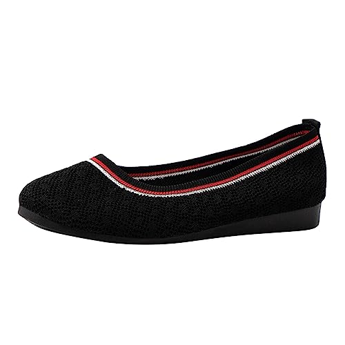 Hanraz Slip on Ballerinas Damen: Komfortable Sportschuhe Sommer Ballerinas Schuhe Damen Ballerinas Strickschuhe Damen Bequem Damenschuhe Freizeitschuhe von Hanraz