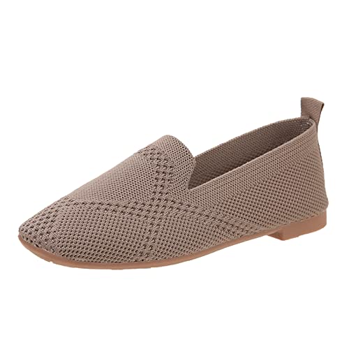 Hanraz Stoff Ballerina Damen, Bequem Ballerinas Schuhe Knit Sportschuhe Damen Leicht Flache Schuhe Für Damen Elegant Klassische Freizeitschuhe Sommerschuhe von Hanraz