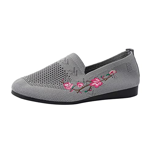 Hanraz Stoff Ballerina Damen, Elegant Damenschuhe Sportlich Flache Schuhe Für Damen Elegant Schwarz Sportschuhe Damen Leicht Stricken Schuhe Freizeitschuhe von Hanraz