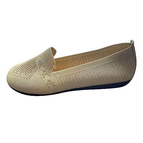 Hanraz Strick Ballerinas Damen Spitze, Stricken Balerinaschuhe Komfortable Flache Schuhe Für Damen Freizeitschuhe Damen Sommer Slipper Sportlich Sportschuhe Schuhe von Hanraz