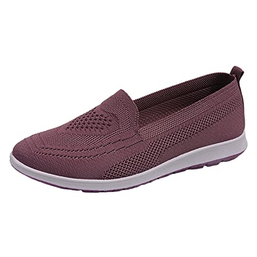 Hanraz Strick Ballerinas Damen Weit Stricken Stoffballerinas Elegant Balerinaschuhe Damen Sommer Spitze Balerinaschuhe Damen Elegant Schwarz Eleganter Sneaker Sommerschuhe von Hanraz