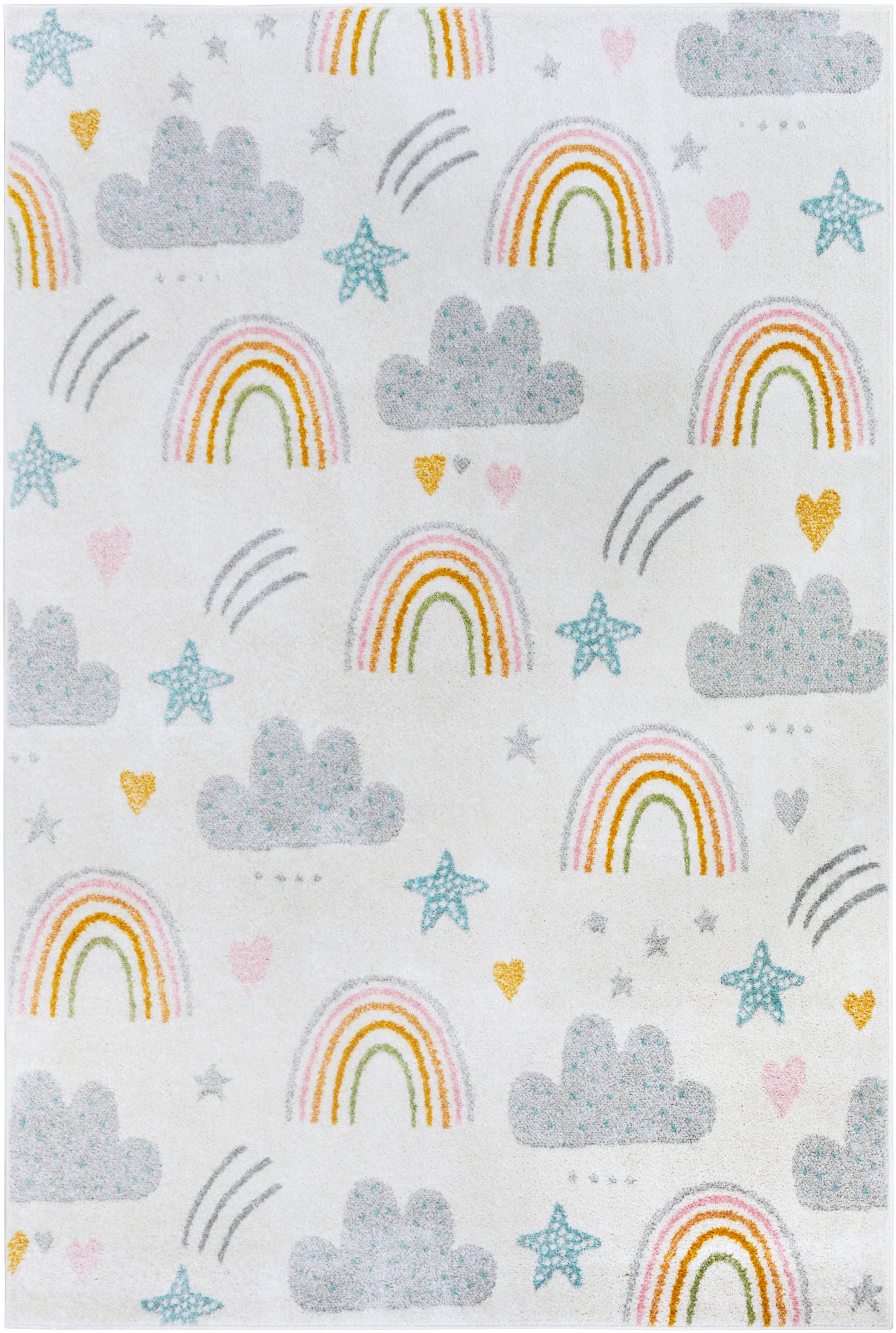 HANSE Home Kinderteppich "Adventures Rainbow Clouds", rechteckig, Spielteppich, weich, Kinderzimmer, Kurzflor, Spielunterlage, Teppich von Hanse Home