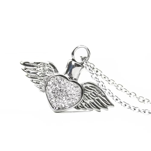 Silber Farbe Engel Flügel Diamant Herz Halskette Gravur Metall Kleidung Accessoire Party Gunst Parfüm Aromatherapie Behälter Flasche Silber Farbe Engel Flügel Diamant Herz Halskette Gravur Metall Kleidung Accessoire Party Gunst Parfüm Aromatherapie Behälter Flasche von Hao Wu Xuan