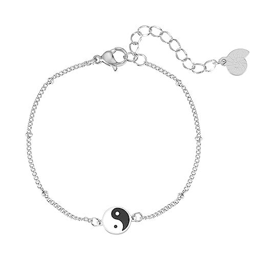 Happiness Boutique Damen Armband mit Yin Yang Anhänger | Wasserfeste Yin Yang Armkette | Kugelkette Armband mit Yin und Yang Design in Gold - Rosegold, Silber | Talisman Symbolischer Schmuck von Happiness Boutique