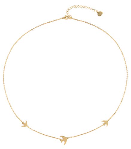 Happiness Boutique Damen Kette Fliegende Vögel in Goldfarbe | Filigrane Kette mit Schwalben Edelstahlschmuck von Happiness Boutique