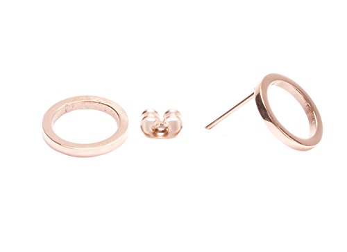 Happiness Boutique Damen Offen Kreis Ohrstecker Rosegold | Kleine Runde Ohrringe aus Titan mit Rosegold Überzogen Minimalist Design von Happiness Boutique