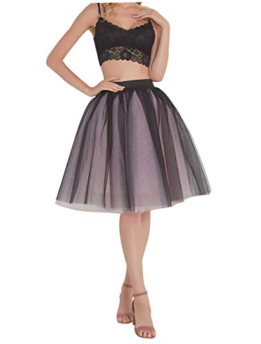 Happy Cherry Damen 1950er Vintage Ballett Blase Tutu Rock 5 Layer Puffy Unterröcke Abschlussball Abend Tanzkleid von Happy Cherry