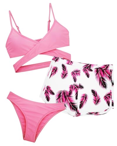 Happy Cherry - Bikini Sets Mädchen Teenager Tankini Badeanzug Schwimmen Sommer Bademode 3 Stück Schwimmanzug-Set Badebekleidungsset UV-Schutz Bikini-Oberteil Slip Hosen - 8-9 Jahre - Rosa Happy Cherry - Bikini Sets Mädchen Teenager Tankini Badeanzug Schwimmen Sommer Bademode 3 Stück Schwimmanzug-Set Badebekleidungsset UV-Schutz Bikini-Oberteil Slip Hosen - 8-9 Jahre - Rosa von Happy Cherry