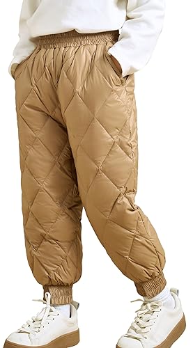 Happy Cherry Jungen Mädchen Schneehose Kinder Winddichte Daunenhose Ultraleichte Warme Stepphose Elastischer Bund Winter Thermohose 8-9 Jahre von Happy Cherry