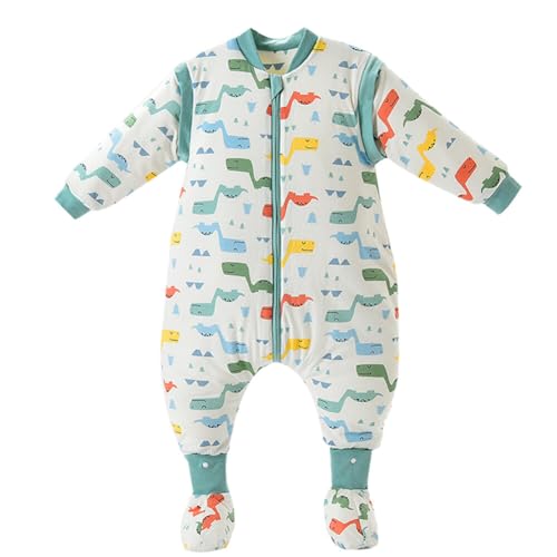 Happy Cherry - Schlafsack mit Füßen Junge Mädchen Baby Pyjama Abnehmbare Ärmel Kleinkind Schlafstrampler Invierno mit Beinen Kinder Schlafsäcke Baumwolle mit Separate Beine - 3-4 Jahre von Happy Cherry