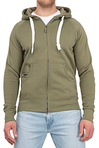 Happy Clothing Herren Kapuzenjacke mit Zip, Größe:4XL, Farbe:Olivgrün von Happy Clothing