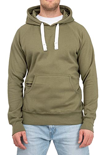 Happy Clothing Herren Pullover mit Kapuze Hoodie Pulli Kapuzenpullover, Größe:5XL, Farbe:Olivgrün von Happy Clothing