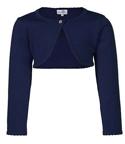 Happy Girls Mädchen Strickjacke Basic Bolero, Einfarbig, Gr. 110, Blau (navy 62) von Happy Girls