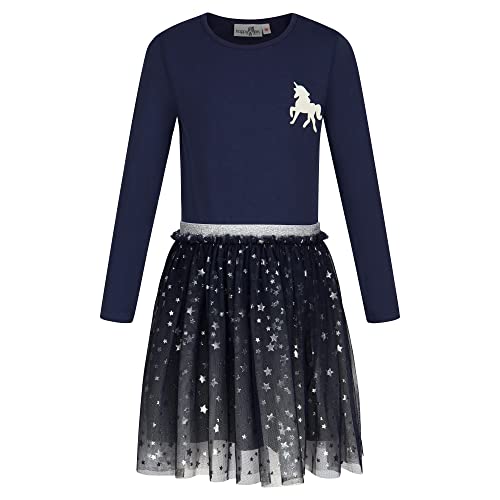 Happy Girls® Mädchen Kleid Tüll-Rock Einhorn, Größe:98, Präzise Farbe:Blau von Happy Girls