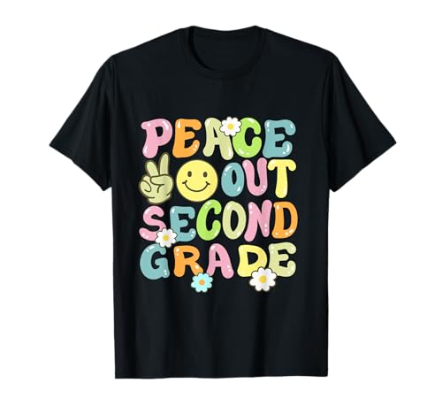 Groovy Peace Out: Kinder der zweiten Klasse, letzter Schultag T-Shirt Groovy Peace Out: Kinder der zweiten Klasse, letzter Schultag T-Shirt von Happy Last Day of School Outfit Gifts